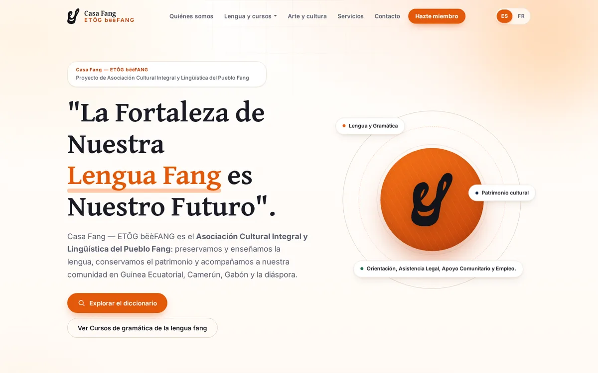 Web de Casa Fang en ordenador